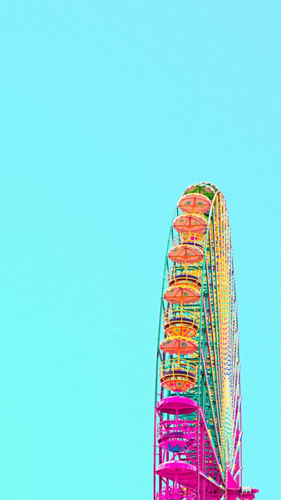 Colorful Ferris Wheel Wallpaper for a Vibrant iPhone Background