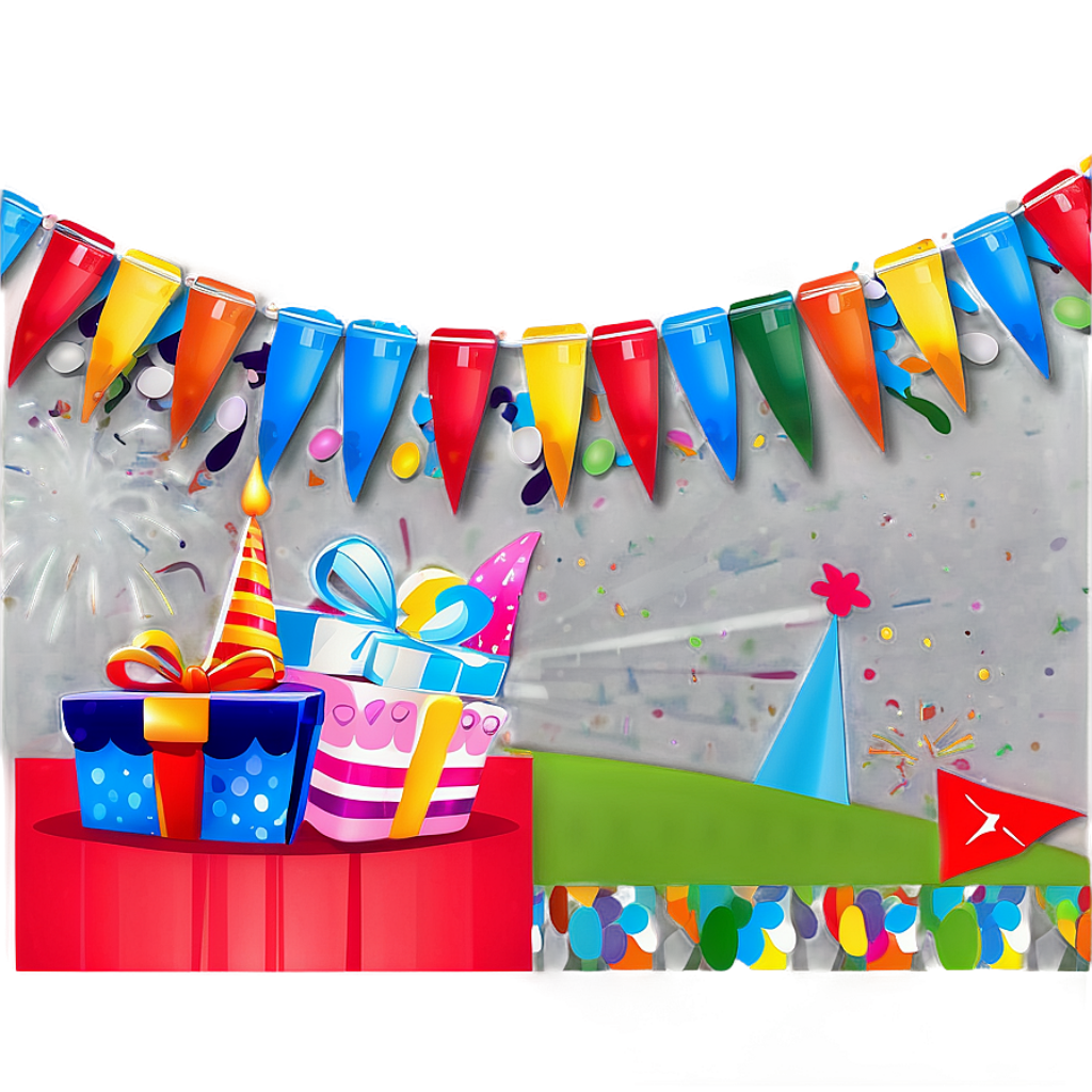 Festive Party Wallpaper: Colorful Banners, Balloons & Fireworks Background