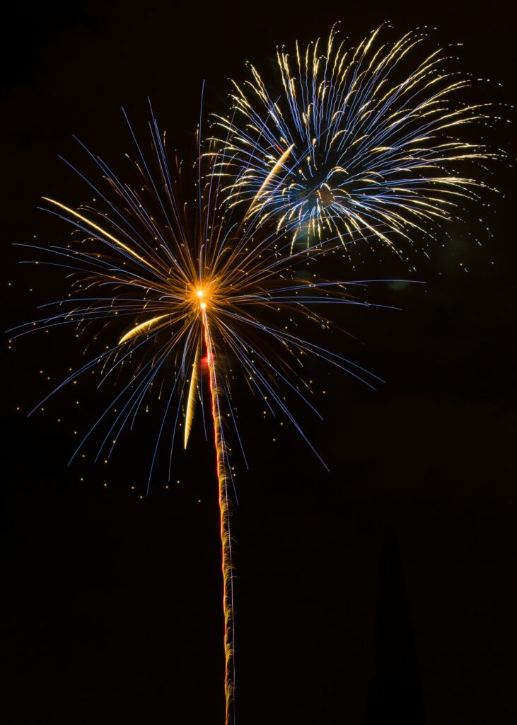 Vibrant 3636x5090 Fireworks Wallpaper: Captivating Night Sky Design