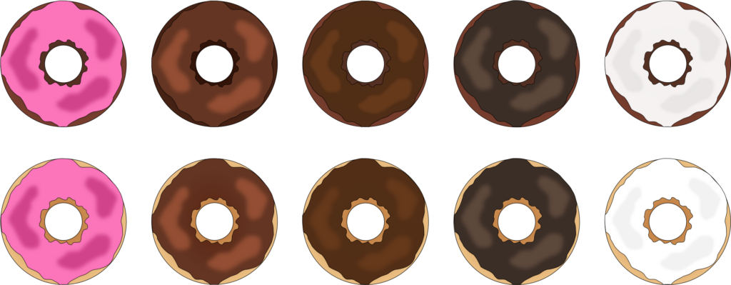 Colorful Flat Design Doughnut Wallpaper - Sweet Treats Background