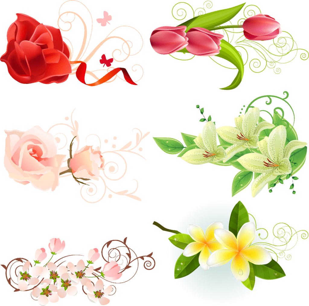 Colorful Floral Vector Wallpaper: Roses, Tulips & More Design Background
