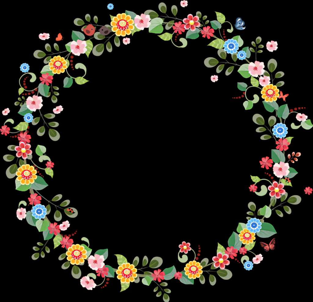 Beautiful Floral Wreath Wallpaper: Elegant Nature-Inspired Background