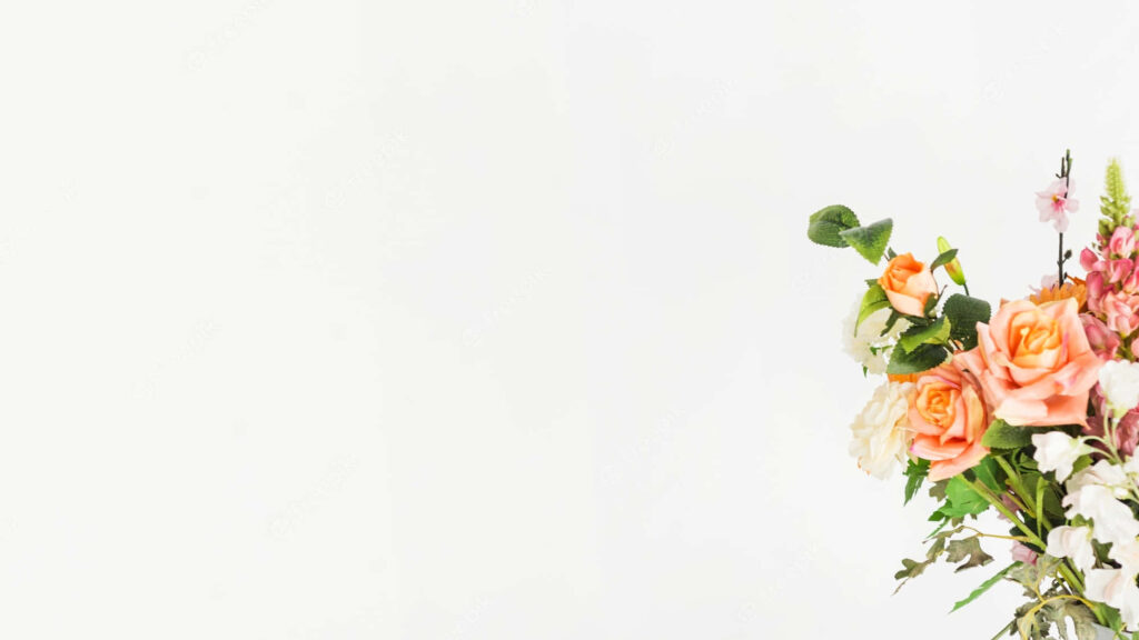 Vibrant Floral Wallpaper on Minimalist White Background
