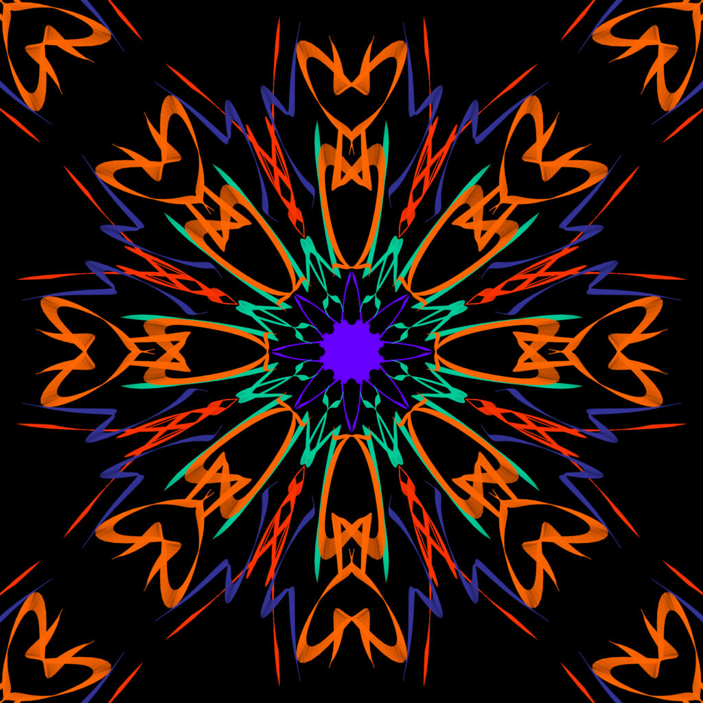Colorful Fractal Flower Wallpaper: Dynamic Abstract Digital Art