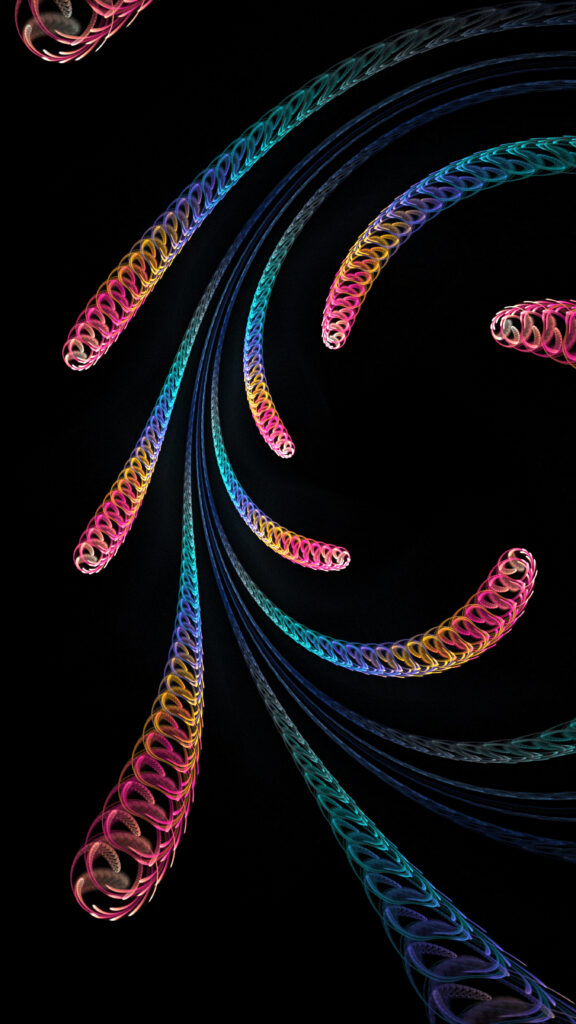 Colorful Fractal Spiral Wallpaper on Black Background