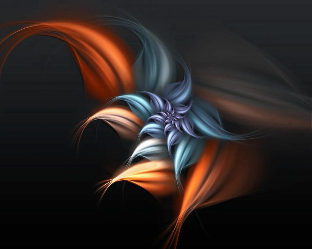 Vibrant Fractal Wallpaper: Colorful Swirls on Dark Background 1280x1024