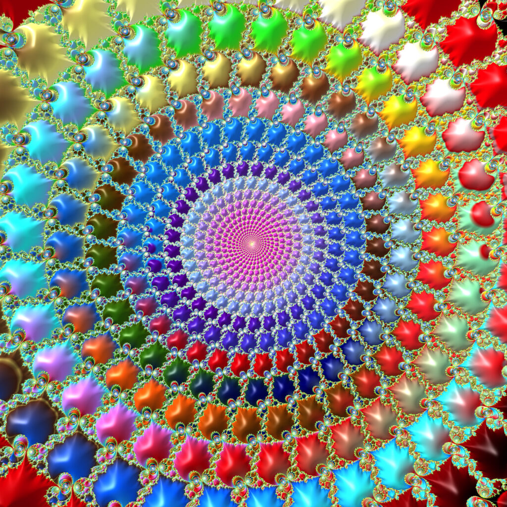 Vibrant Fractal Wallpaper: Colorful Symmetrical Patterns 2100x2100