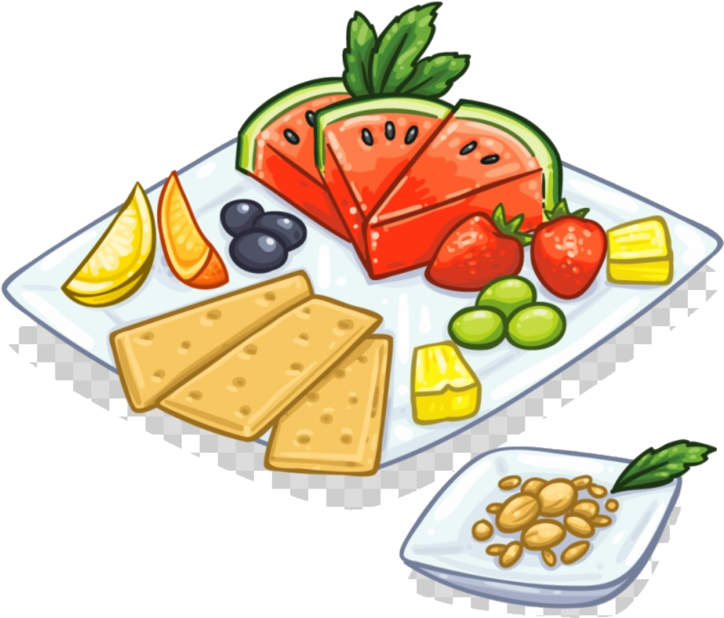 Colorful Fruit, Cheese & Crackers Platter Wallpaper Background