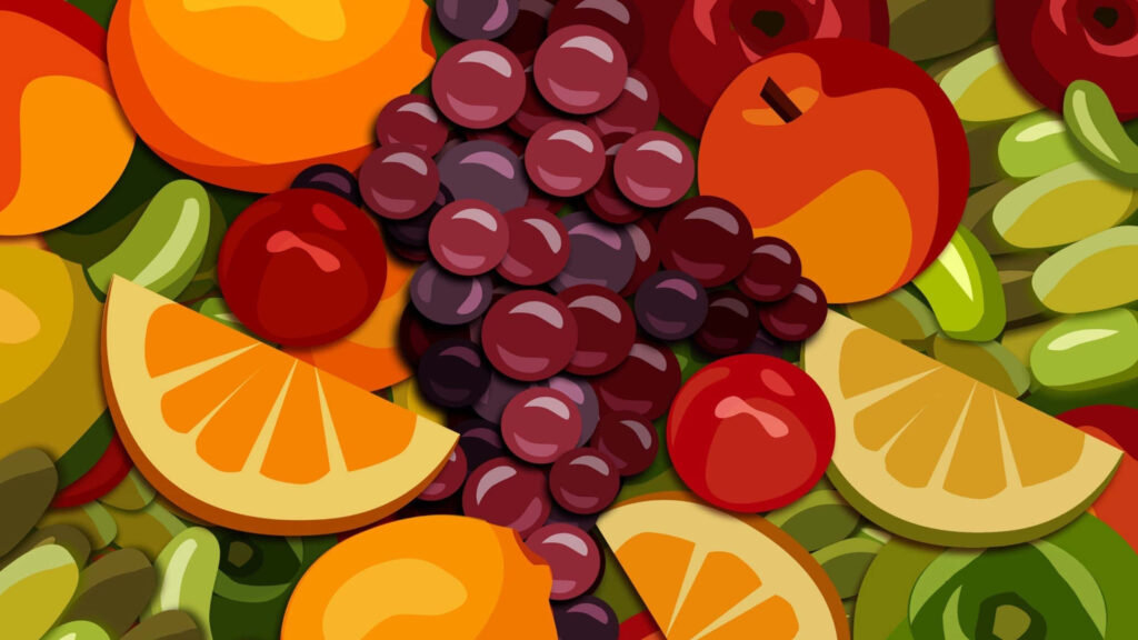 Colorful Fresh Fruit Wallpaper for a Healthy Lunch Background