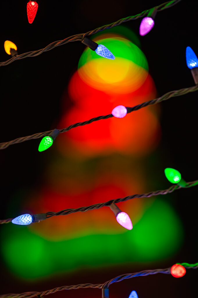 Colorful Garland Light Bulbs: Festive Bokeh Wallpaper Background