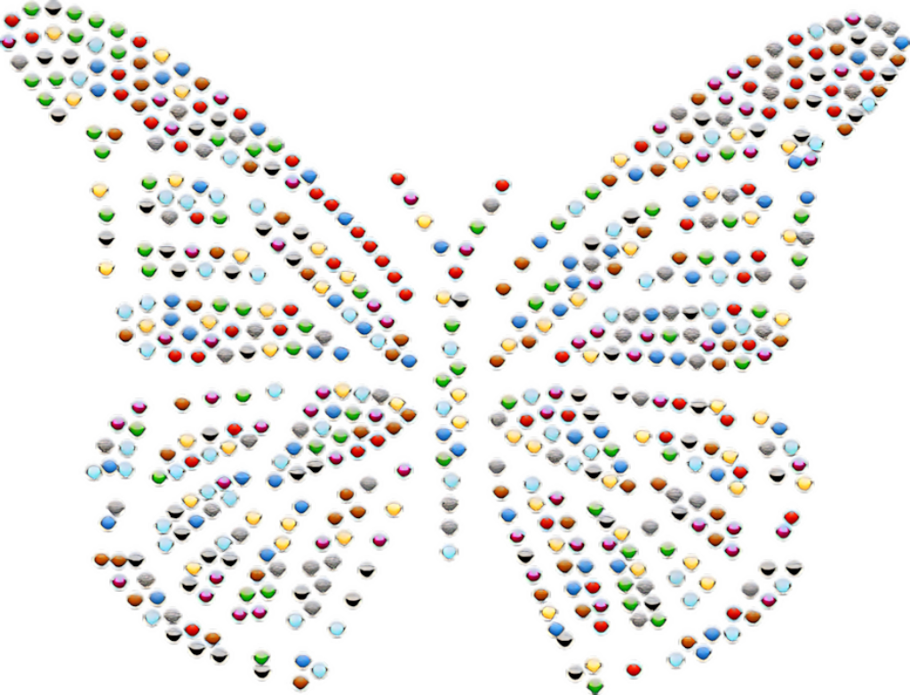 Vibrant Butterfly Wallpaper: Intricate Gemstone Design Background