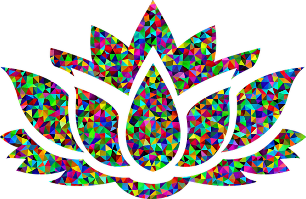 Vibrant Geometric Lotus Flower Wallpaper: Colorful Artistic Design
