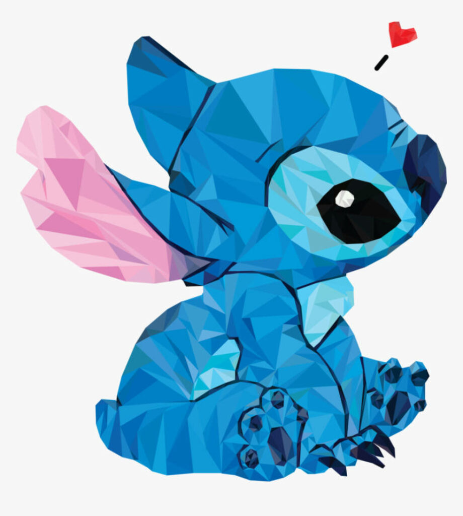 Colorful Blue Alien Wallpaper: Cute Geometric Polygon Art Design