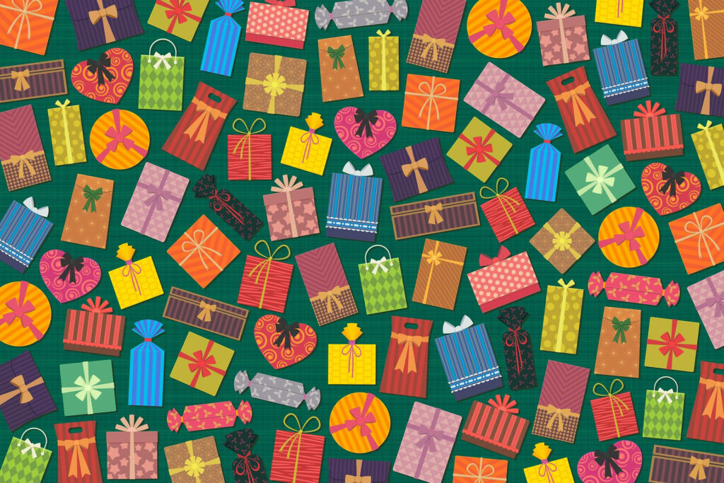 Multicolored Gift Bags Wallpaper for a Festive Celebration