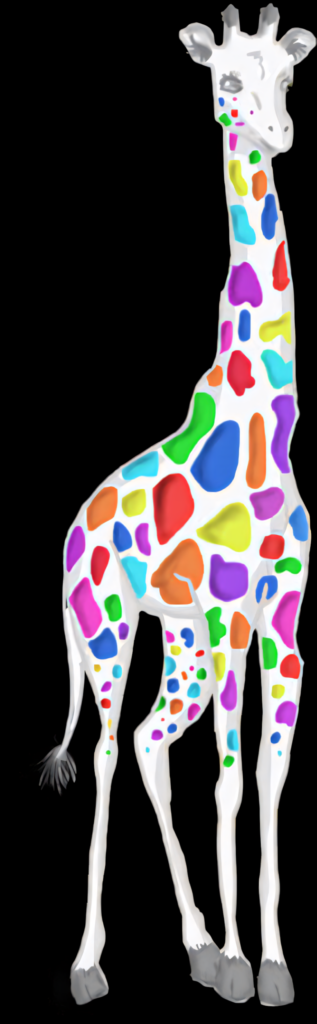 Vibrant Giraffe Artwork: Colorful Spots & Playful Background Joy Wallpaper