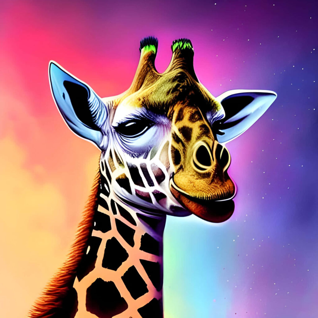 Whimsical Giraffe Wallpaper: Colorful Dreamy Background Art