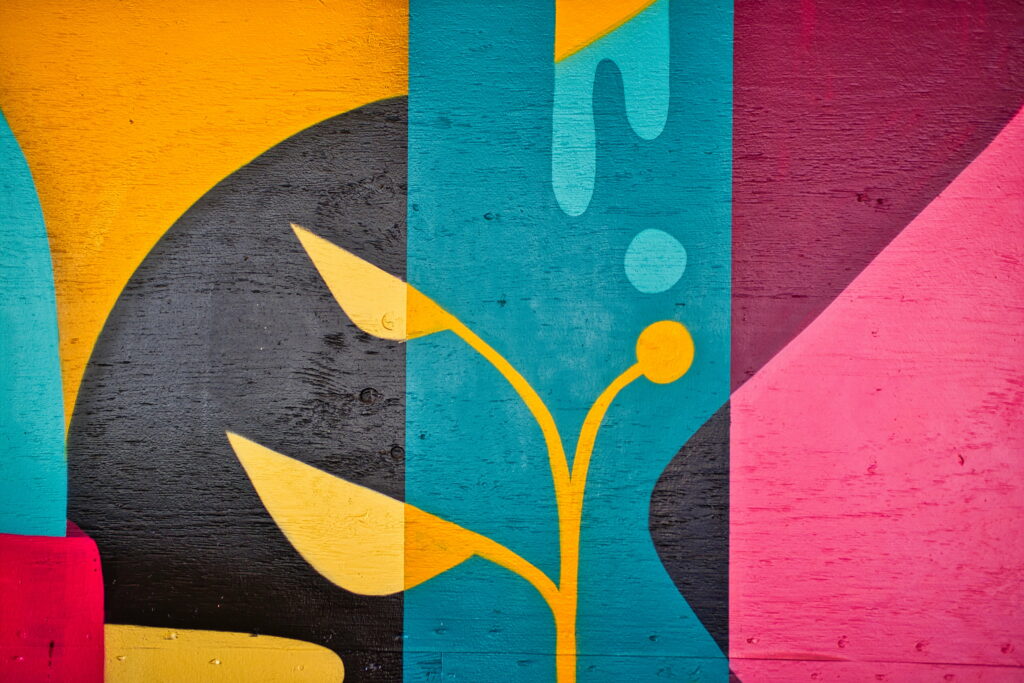 Vibrant Graffiti: The Artful Fusion of Color, Texture, and Wood Wallpaper