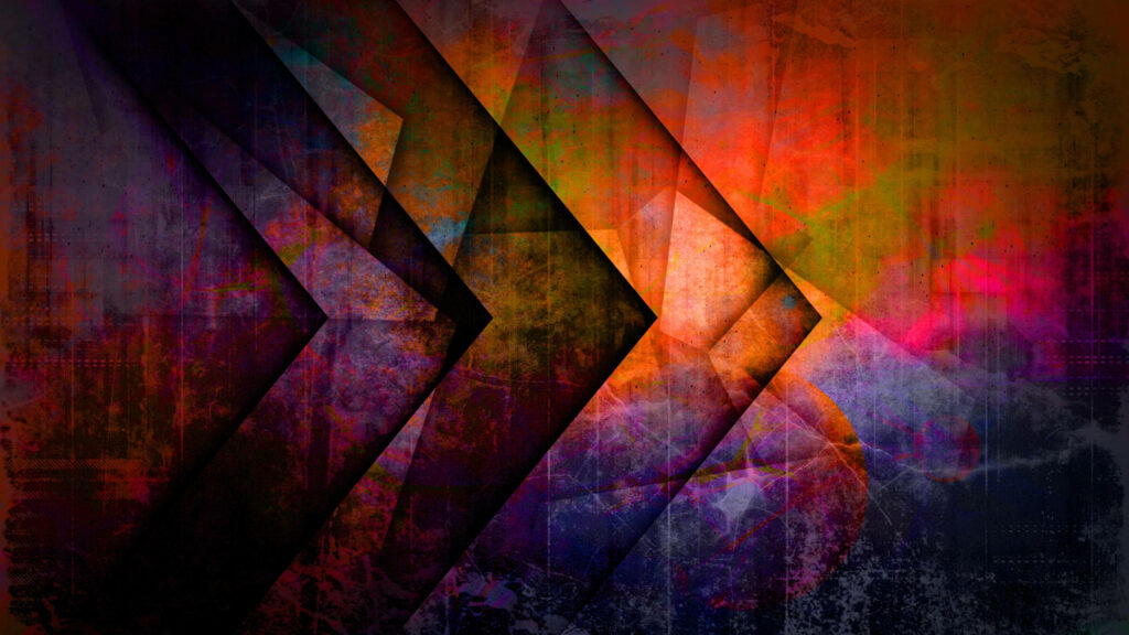 Bold and Grungy: A Colorful Abstract Chevron Wallpaper in 2K Resolution