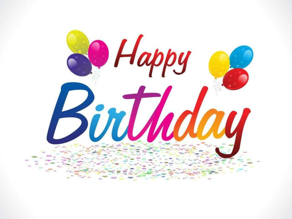 Vibrant Happy Birthday Wallpaper with Balloons and Confetti