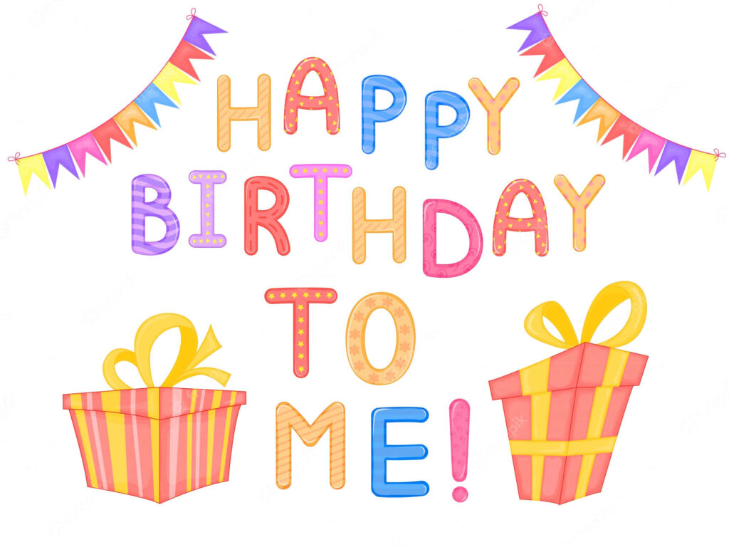 Joyful Birthday Wallpaper: Colorful Letters & Festive Bunting Design