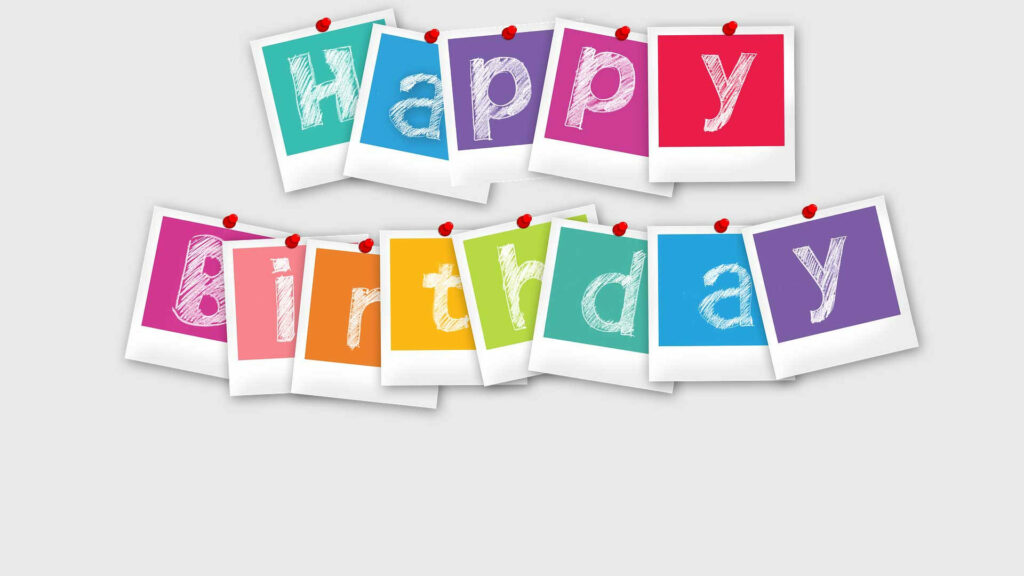 Vibrant Happy Birthday Wallpaper with Cheerful Card Letters
