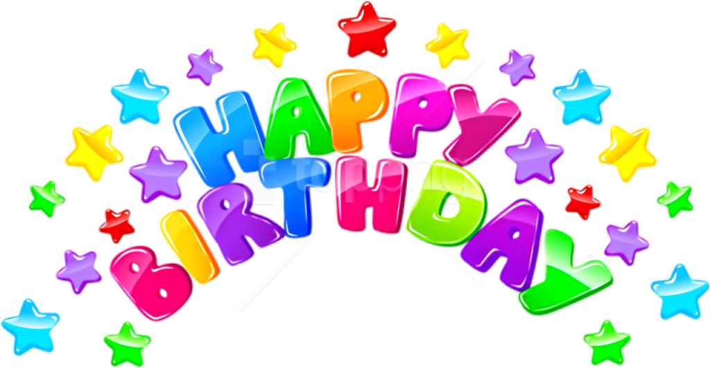 Festive Happy Birthday Wallpaper with Colorful Banner & Stars