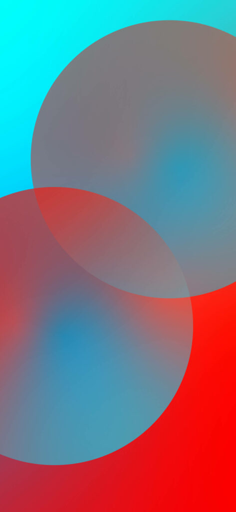Vibrant Dual Circles: Captivating Abstract iPhone Wallpaper
