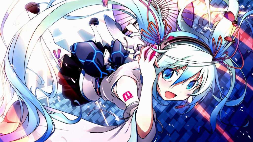 Colorful Hatsune Miku Wallpaper: Dynamic Animecore Design
