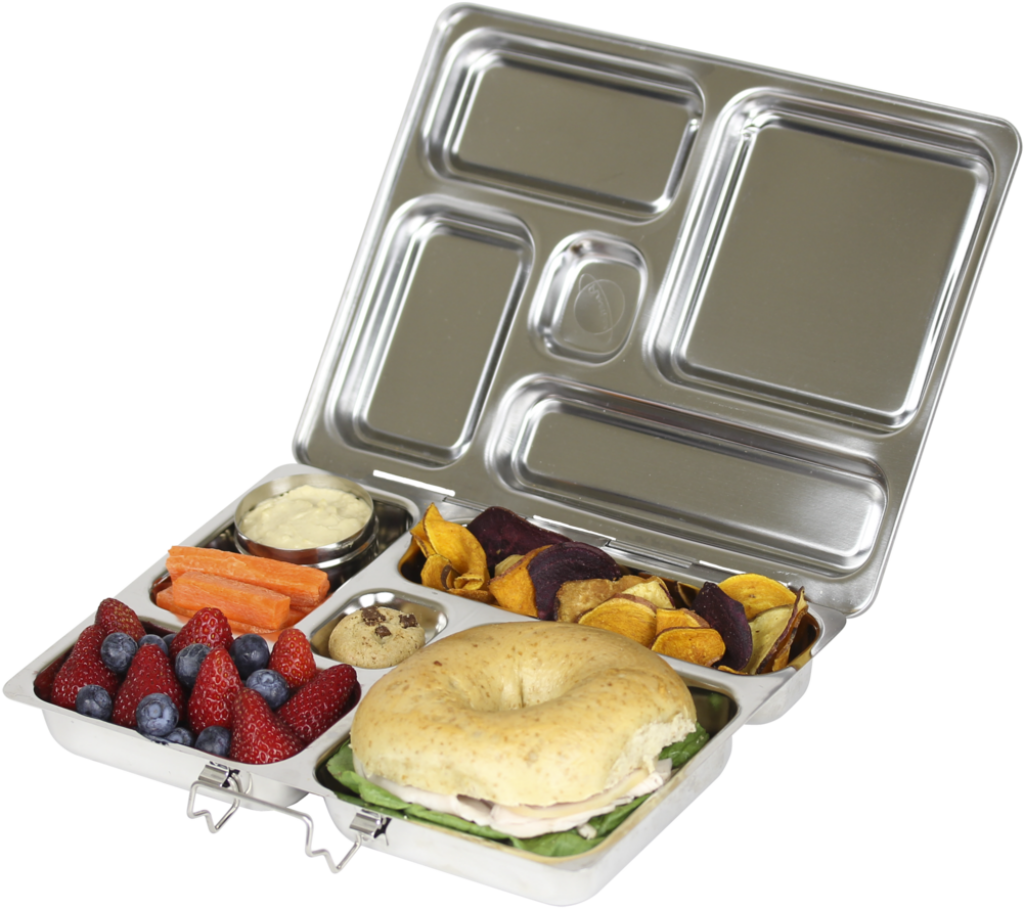 Healthy Tiffin Box: Fresh Fruits, Veggies & Snacks on Stylish Wallpaper