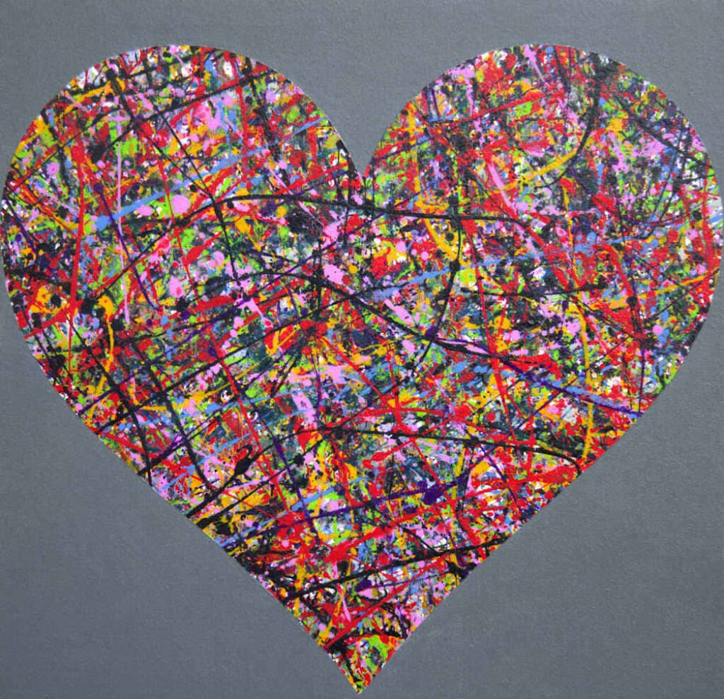Vibrant Heart Art Wallpaper: Abstract Love & Creativity Background