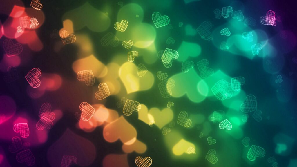 Colorful Heart Cascade Wallpaper - Vibrant 1920x1080 Background