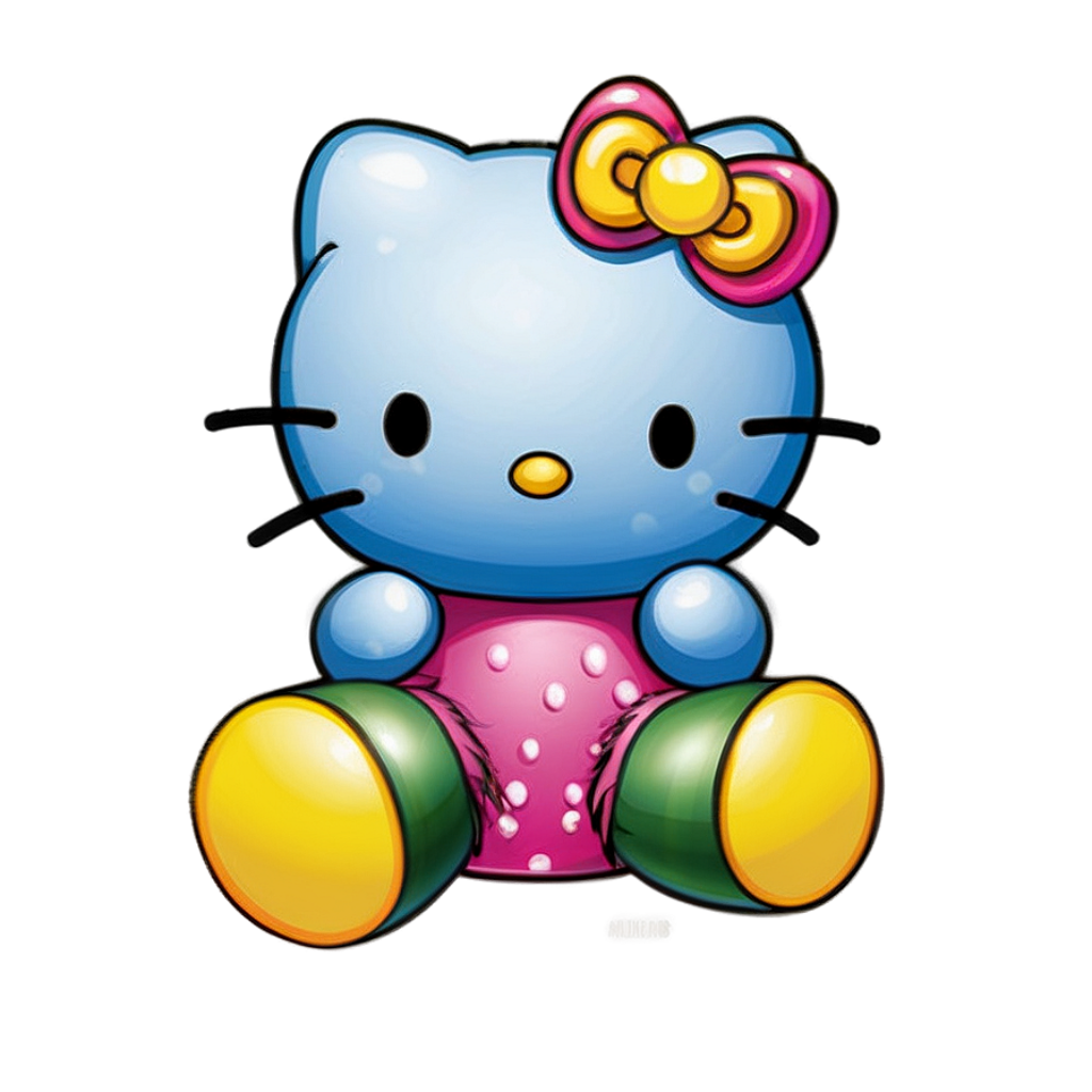 Colorful Hello Kitty-Inspired Wallpaper with Soft Gradient Background