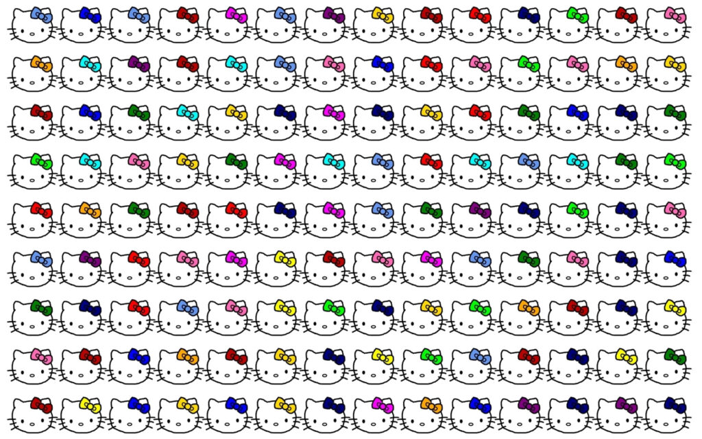 Vibrant Hello Kitty Wallpaper with Colorful Bow Patterns