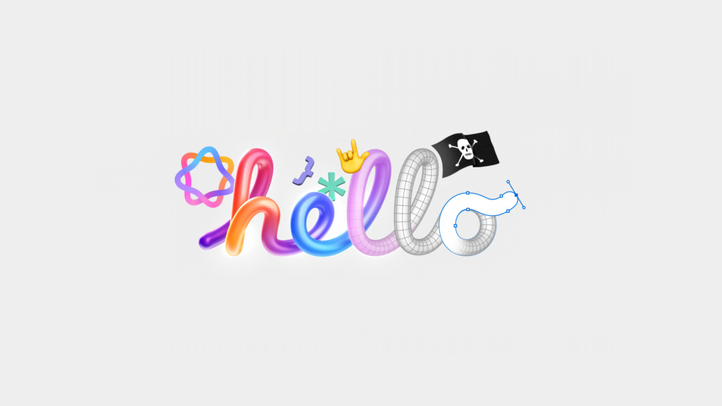 Colorful 'Hello' Wallpaper from Apple MAC Event 2024 - Creative Design