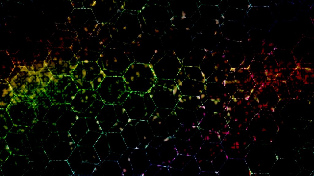 Vibrant Hexagon Pattern Wallpaper | 3840x2160 Dark Background Design