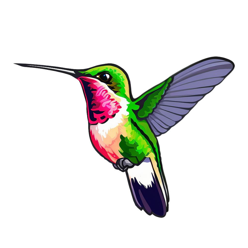 Elegant Hummingbird in Flight: Colorful Wallpaper Background