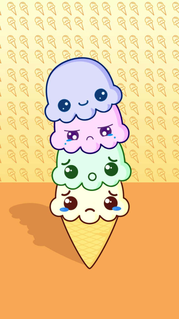 Cheerful Ice Cream Cone Wallpaper for Vibrant iPhone Themes