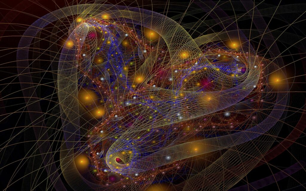 Colorful Intricate Lines and Grids Wallpaper - Vibrant Dark Background
