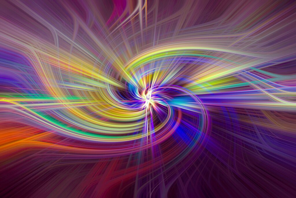 Colorful Intertwining Lines Vortex Wallpaper - Dynamic Dark Background