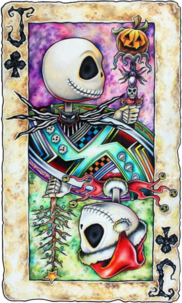Colorful Jack Skellington Playing Card Wallpaper - Artistic Background