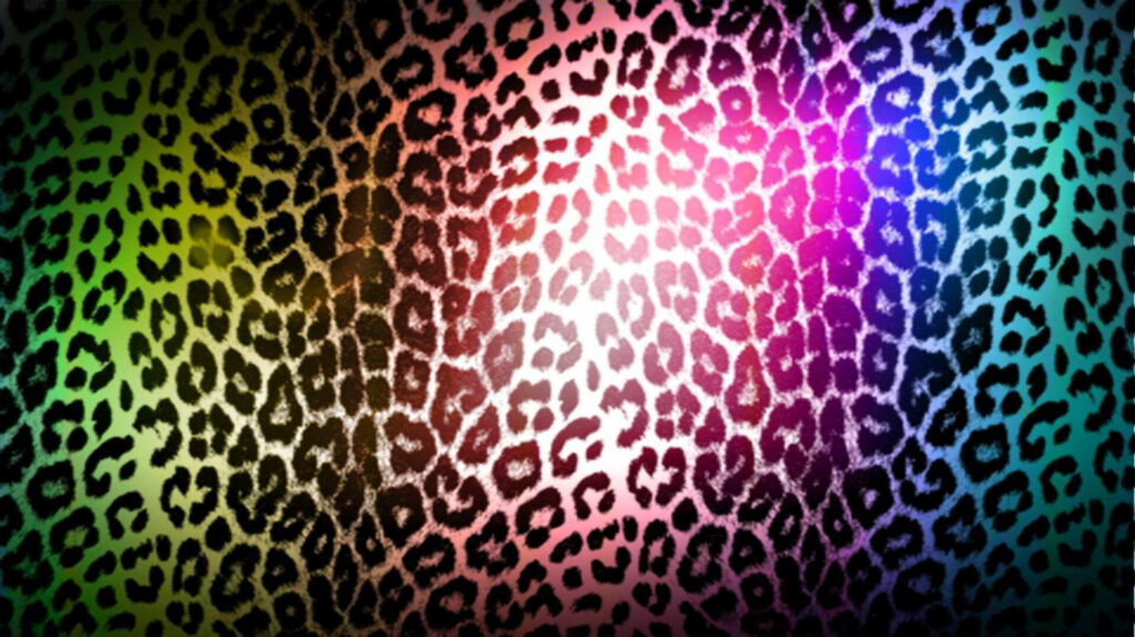 Colorful, Whimsical Spotlight: A Captivating Leopard Print Wallpaper in Vibrant Hues