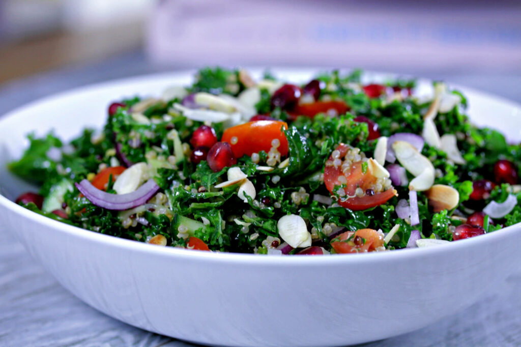 Colorful Kale Salad with Cherry Tomatoes & Pomegranate – Wallpaper