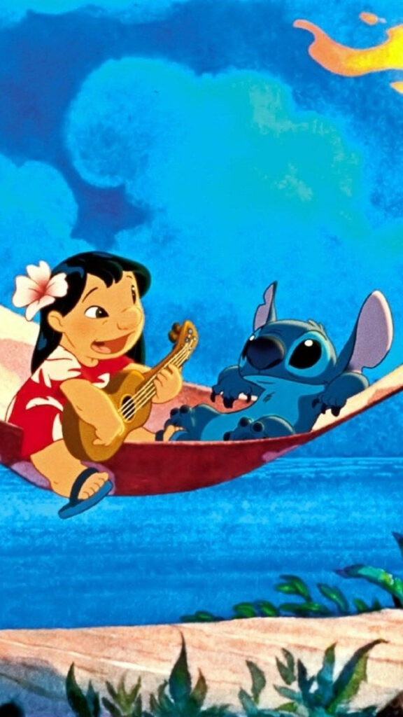Cheerful Lilo & Stitch Summer Wallpaper for iPhone Background
