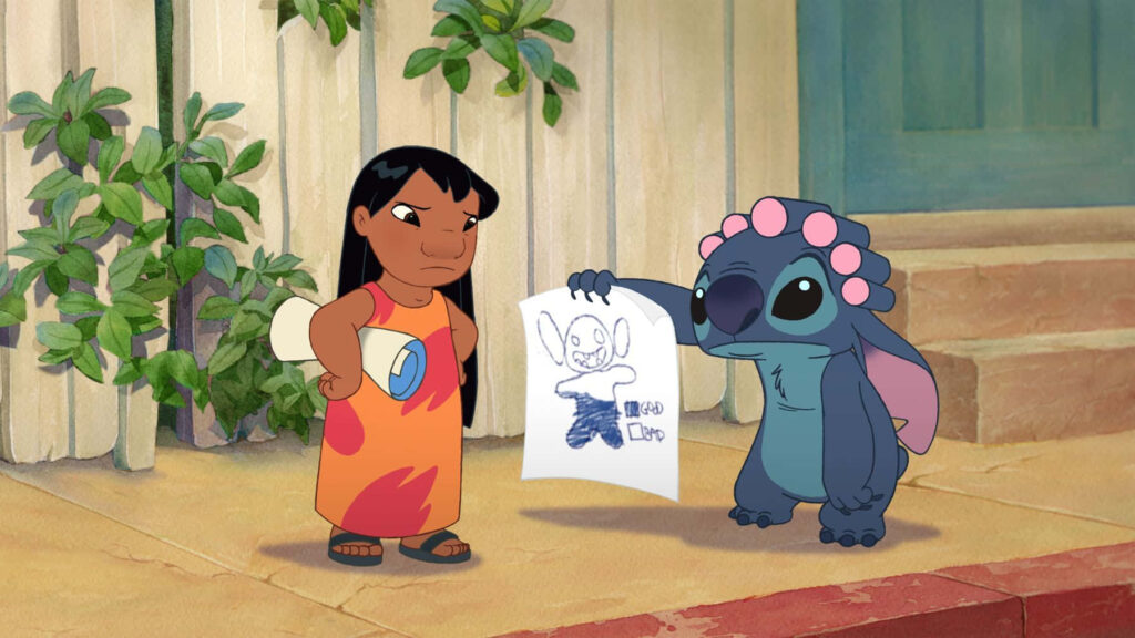Whimsical Lilo & Stitch Wallpaper: Colorful Animation Scene