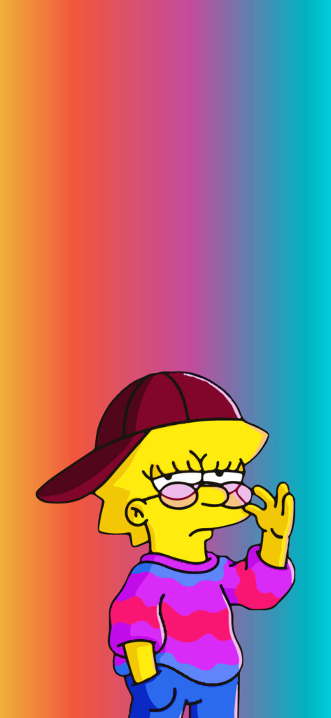 Lisa Simpson's Colorful Emotional Wallpaper: Vibrant Gradient Design