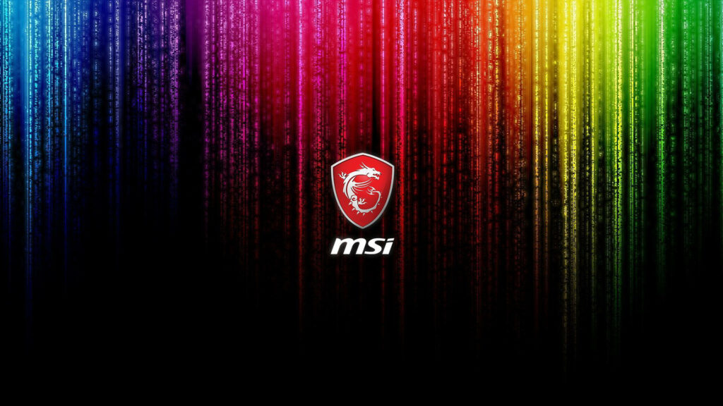 Rainbow Brilliance: MSI Logo Shines in Multicolored Spectrum Wallpaper