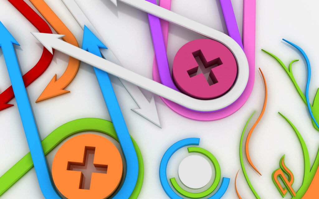 Vibrant Vector Art Wallpaper: Colorful Math Symbols & Geometric Shapes