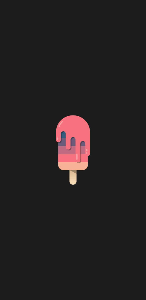 Colorful Melting Popsicle Phone Wallpaper on Black - Minimalist Style