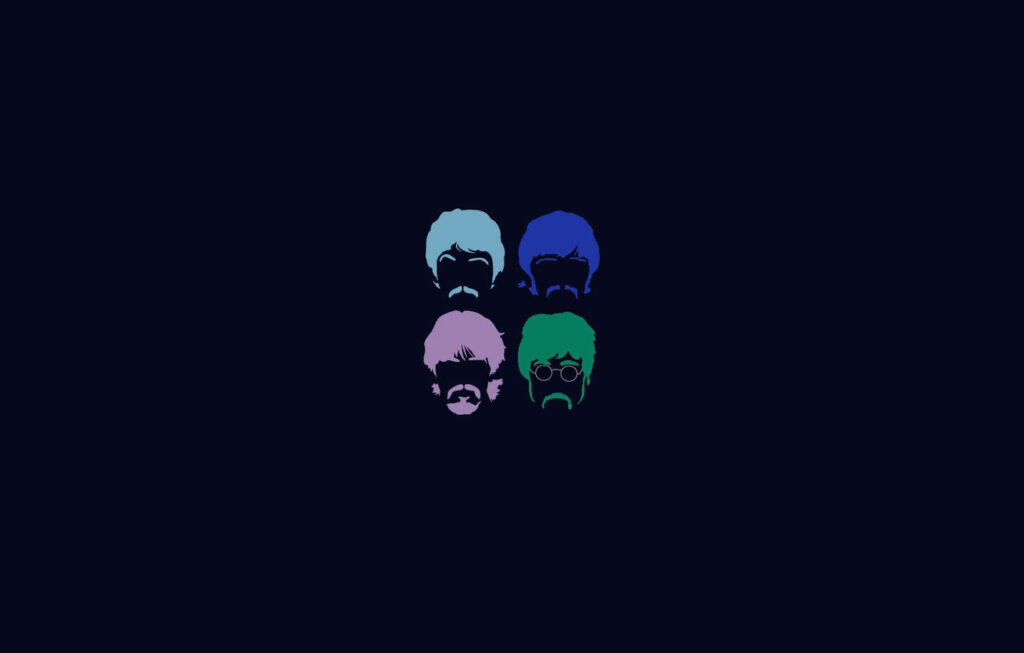 Colorful Beatles Silhouettes: Minimalist Wallpaper Background