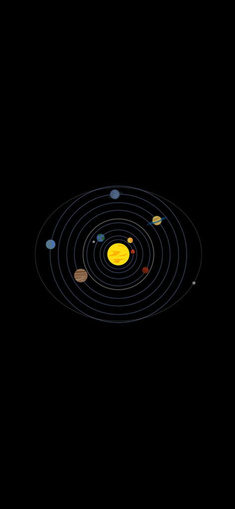 Colorful Minimalist Solar System Wallpaper for AMOLED Backgrounds